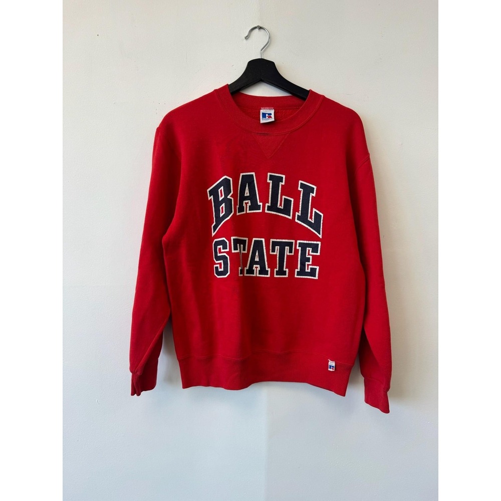 Vintage Ball State Cardinals Sweater Mens Medium College Crewneck Made USA 90s
